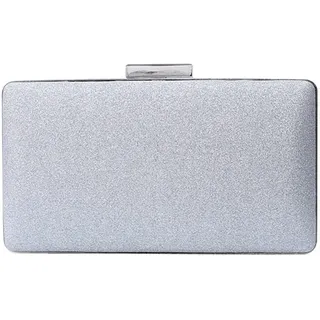 CORIOS Damen Clutch Abendtasche mit Pailletten Clutch Tasche mit Kette Glitter Handtasche Glänzend Schultertasche Modisch Portemonnaie Tasche für Hochzeit Cocktailparty Tanzparty Geburtstag Silber