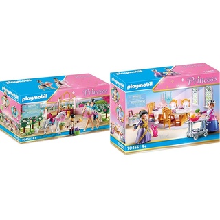 PLAYMOBIL Princess 70450 Reitunterricht im Pferdestall, Ab 4 Jahren & Princess 70455 Speisesaal, Ab 4 Jahren