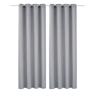 Vorhang OTTO HOME "Raja" Gr. 2, grau (silbergrau), B:140cm H:175cm, Polyester, Recyceltes Material, Gardinen, Vorhang, Blickdichtes Material, Einfache Montage, Pflegeleicht, Ösen Aufhängung, Topseller