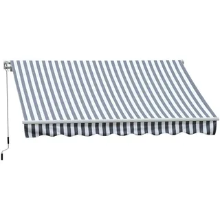 Outsunny Markise, Grau, Aluminium, Polyester , Grün , Metall , 250x1x350 cm , Sonnenschutz