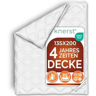 KNERST® Bettdecke 135x200 cm - 4 Jahreszeiten Bettdecken 135 x 200 - Steppdecke - Komfortables Schlafen zu jeder Jahreszeit - Ganzjahresdecke waschbar - leichte Sommerdecke & warme Winterdecke