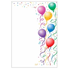 Bild Motivpapier bunte Luftballon Motiv DIN A4 100 g/qm 50 Blatt