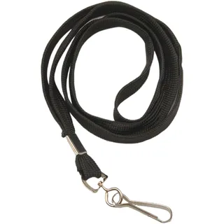 Double Dragon 100 Premium Schlüsselbänder flach mit drehbarem J-Haken aus Metall schwarz