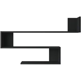 [en.casa] Kitee Wandregal 120 x 14,5 x 71,5 cm Schwarz