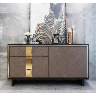 Sideboard Kommode Schrank Holz Modern Design Grau Luxus Wohnzimmer - Grau
