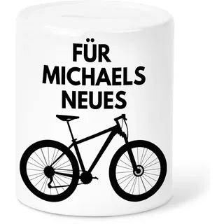 Geldgeschenk Fahrrad personalisierte Spardose Kommunion Konfirmation Jungen Mädchen Sparbüchse Sparschwein aus Keramik Geld Geschenk