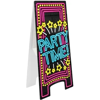 PD-Party 7012816 Neon Warning Zeichen, Multi-Color