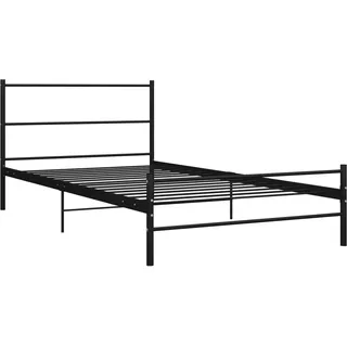 vidaXL Bettgestell Schwarz Metall 100 × 200 cm - Schwarz