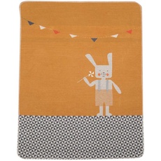 Bild Babydecke mit Hase Motiv aus Baumwolle 70x90 cm