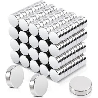 FPMYB Starke Neodym-Magnete: 200 Stück, 10 x 3 mm, extra stark, rund, Mini, ideal für Magnettafeln, Kühlschränke, Whiteboards, Pinnwände, Büro