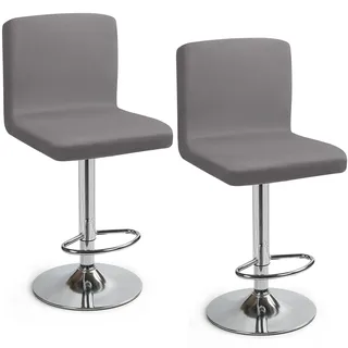 Eozakavod Barhocker-Schonbezüge, 2er Set Stylische Stuhlhussen Stretch-Stuhlbezug Einfache Reinigung Barhockerbezüge Universal Esszimmerstuhlbezüge für Bar & Esszimmer (Grau, 2er Set)
