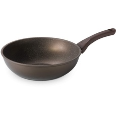 MOPITA Ambra Induction Wok Antihaftbeschichtung, Ø 24 cm, Induktions-Pfanne und für alle Herdarten, mehrschichtig, Antihaftbeschichtung, 5 Schichten, kratzfest, Boden aus Aluminium, Dicke 4 mm