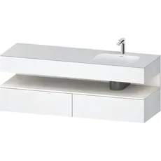 Duravit Qatego Einbauwaschtisch mit Konsolenwaschtischunterbau, 1600x550x600mm, Nische Weiß Supermatt, Becken rechts, QA4796084, Farbe: Weiß Matt