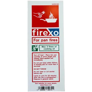 Firexo Brandschutzzeichen für Firexo Pan-Feuerlöschbeutel - Feuersicherheitsschild - Feuerlöscherschild - Feuerlöscher Bedienungsanleitung Schild - Feuerlöscher Nutzungszeichen