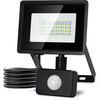 Aigostar 20W LED Strahler mit Bewegungsmelder Außen,1650LM 6500K Kaltweiß Außenstrahler,IP65 Wasserdicht Scheinwerfer, Aussenleuchte für Garten, Innenhöfe,Garage, Hotel