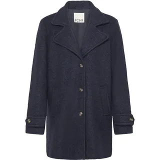 Wintermantel ICHI "Damen Jacke IHSTIPA", Damen, Gr. 38, grün (schwarz navy), Obermaterial: 50% Polyester PES. 50% Wolle mw., Mäntel Wintermantel