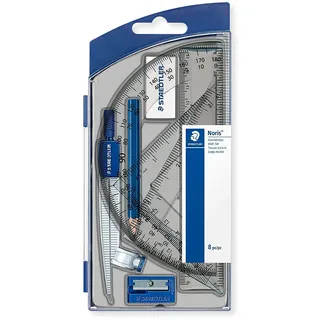 Staedtler 550 60 S8 Geometrie Set mit insgesamt 8 Artikeln im Klappdeckeletui