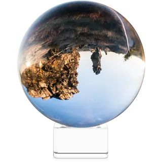Navaris Glaskugel für Fotografie und Deko - Glaskugel Wahrsagerkugel aus K9 Glas - Hexenkugel Fotokugel mit Glasständer - Lensball für Fotografie - Crystal Ball - Ø 100mm