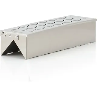 BBQ-Toro Edelstahl Räucherbox "Triangle" | 31 x 8,5 x 6,5 cm | Aromabox für Gasgrill, Holzkohlegrill - Silber