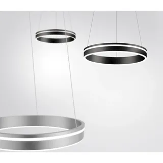 Paul Neuhaus LED Pendellampe CCT Q-Vito Ring Pendelleuchte Ring Works with Alexa, Farbwechsel anthrazit Wohnzimmer, Esszimmer, Küche 8410-55, 8410-13 - Grau