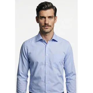 Businesshemd OLYMP "Luxor modern fit", Herren, Gr. 37, N-Gr, blau (bleu), Web, Obermaterial: 100% Baumwolle, modern fit, Hemden Businesshemd