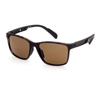 adidas Sport SP0035 Herren-Sonnenbrille, Schlanke und Leichte Sport-Sonnenbrille, Navigator-Brillenglasform, Braun Polarisierte Gläser, Havanna-Dunkel