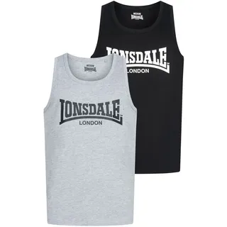 Tanktop LONSDALE "AVERHAM", Damen, Gr. XXL, schwarz (schwarz, marl g), Obermaterial: 100% Baumwolle, Tops Tanktop, ärmelloses Design, aus Baumwolle, Topseller