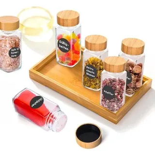 Rohrkreislauf-Kit mit 120ml-Gläsern und Gummideckeln - Bambus-Spülrohr - Pflanzenreisen mit Abziehbildern und Kerzenstiften - Weiß