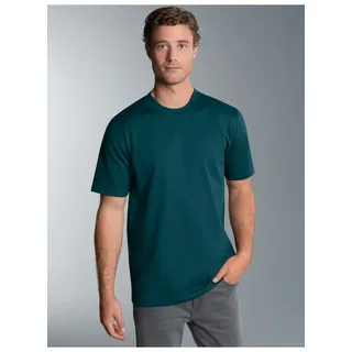 T-Shirt TRIGEMA "TRIGEMA T-Shirt DELUXE Baumwolle", Damen, Gr. XL, blau (saphir), Single Jersey, 100% Baumwolle, Basic, lang, Rundhals, Shirts T-Shirt