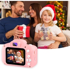 Kinder Kamera Selfie Fotoapparat Kinder,2,0 Zoll Bildschirm Dual Lens 32G Card 1080P HD 20MP KinderKamera für 3 bis 12 Jahre Alter Jungen und Mädchen Spielzeug(Rosa1)