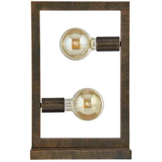 Tischleuchte , Braun , Metall , 12x46x28 cm , Lampen & Leuchten, Innenbeleuchtung, Tischlampen, Tischlampen