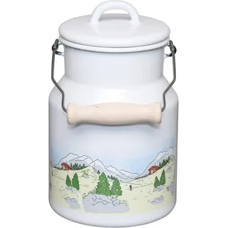 Riess, 0457-184, Allzweckkanne mit Emaille Deckel und Holzgriff 1,5L, Country, LANDLUST, (184) Landlust, Vol. (rec.): 1,5 Liter, Made in Österreich, LBH: 13,3x15,3x21,8cm, 0,757kg, Kanne mit Henkel