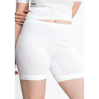 Lange Unterhose SPEIDEL "Nina", Damen, Gr. 42, weiß, Jacquard, 100% Baumwolle, gemustert, unifarben, körpernah, Unterhosen Lange Unterhose, mittellang, bequem, elastisch, Baumwolle