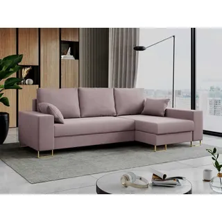 MKS Meble Ecksofa Velvet 2-Sitzer Rosa