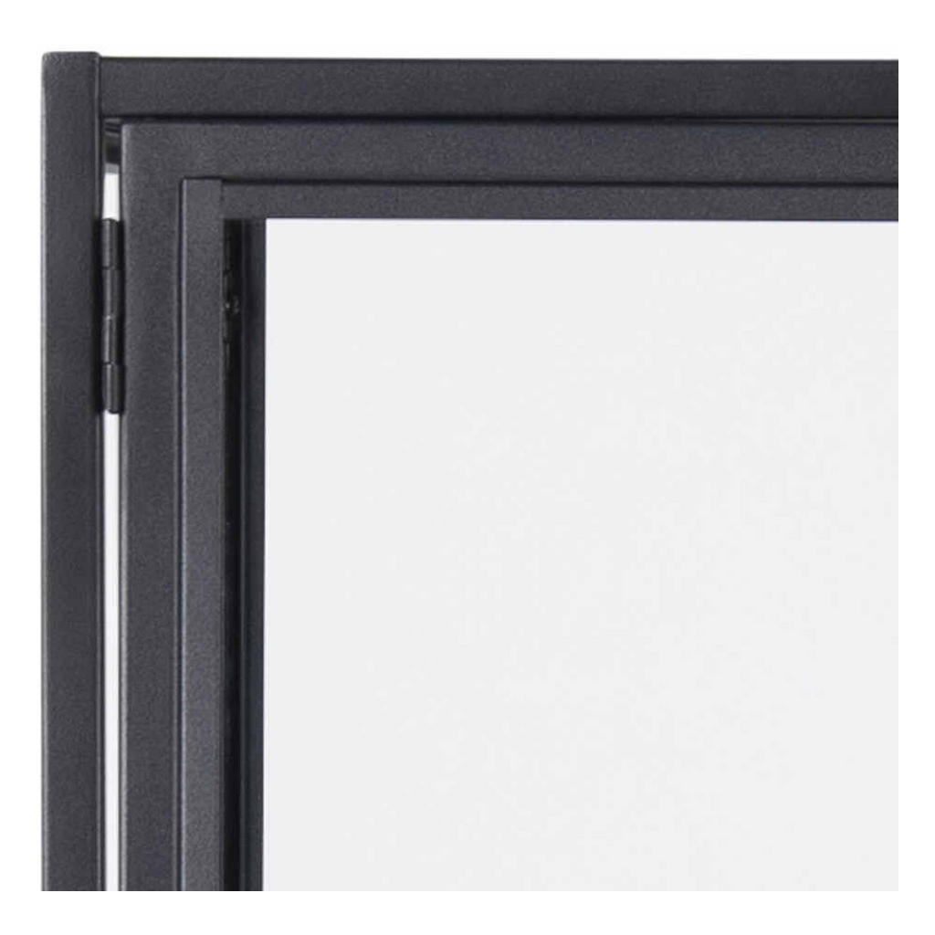 Bild von Glasvitrine mit Glastüren und Metallrahmen, 3 Einlegeböden, B: 77 x H: 150 cm, schwarz