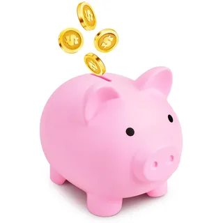 CRITIVE-SHOP Niedliche Spardose für Kinder, Kunststoff Spardose Erwachsene Münze Bank, Schwein Sparen Größe Money Jar für Mädchen und Jungen Geburtstag Kindertag Weihnachten Shower