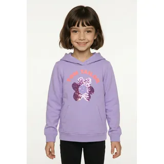 Hoodie TOM TAILOR, Mädchen, Gr. 104/110, lila (sweet lila), Sweatware, Obermaterial: 100% Baumwolle, regular fit taillenbedeckt, Rippbündchen, Sweatshirts Hoodie, mit Kapuze