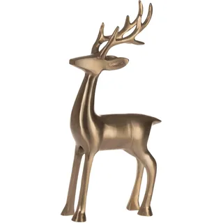EGLO LIVING Deko Rentier Baligian, Weihnachtsdeko elegant | Tischdeko Weihnachten Wohnzimmer, Weihnachtsfigur Hirsch Reh, Metall in Gold, H 35 cm