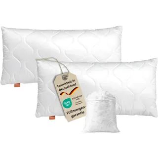 sleepling Kopfkissen 40x80 cm 2er Set, Allergiker Kissen, waschbar, Made in EU, Ökotex, langes Schlafkissen 40 x 80, Bettkissen, Pillow, 2 Stück, Komfort 100