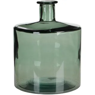 Mica Decorations Glasflasche Guan - H26 x Ø21 cm - Recyceltes Glas - Grün