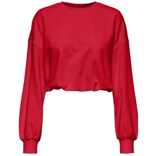 ONLY Damen Onlbolette L/S Short O-Neck Ub Oy SWT, True Red, 36