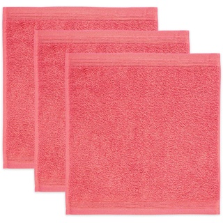 Möve Superwuschel Seiftuch 30 x 30 cm aus 100% Baumwolle, Coral 3er Set