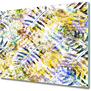 Schneidebrett für die Küche - Schneidebrett aus Glas - Herdabdeckung - Blattgold Palmenblatt