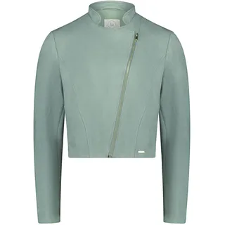 Jackenblazer BETTY & CO "Bikerjacke mit Stehkragen", Damen, Gr. 44, grün (lily pad), Obermaterial: 95% Polyester PES. 5% Elasthan EL., Blazer Jackenblazer
