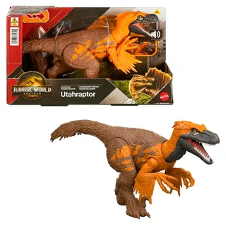 Mattel Jurassic World Wild Roar Utahraptor Dinosaurierspielzeug 31 cm