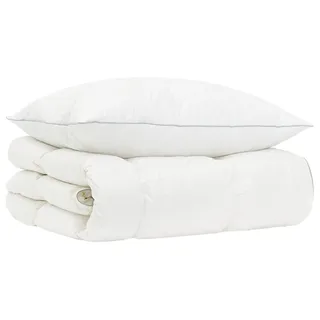 vidaXL Gänsedaunen-Bettdecken-Set 90% FULDA 2 stk. 155 x 200 cm Weiß - Weiß