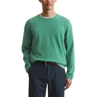 Marc O'Polo Herren Strickpullover aus Bio-Baumwolle mit Piqué-Struktur, Grün (Eucalyptus), M