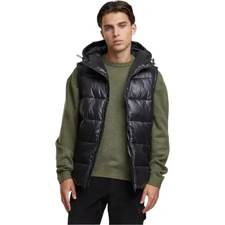 Urban Classics Herren Weste Recycled Hooded Puffer Vest, warme Steppweste mit Kapuze für Männer, Regular Fit