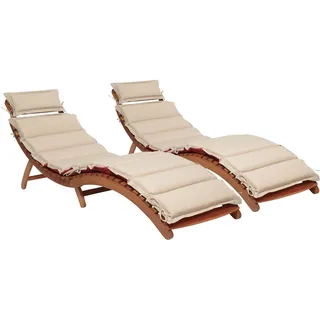 Gartenliege MERXX "Havanna", braun, Obermaterial: 100% Polyester. Füllung: 100% Polyurethan, Gartenliegen, Gartenliege, Eukalyptusholz, klappbar, FSC Mix, Topseller