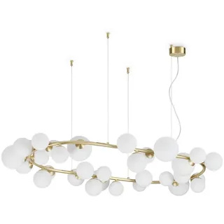 Ideal Lux Hängeleuchte , Weiß, Messingfarben , Metall, Glas , F , 40 cm , Lampen & Leuchten, Innenbeleuchtung, Hängeleuchten, Pendelleuchten